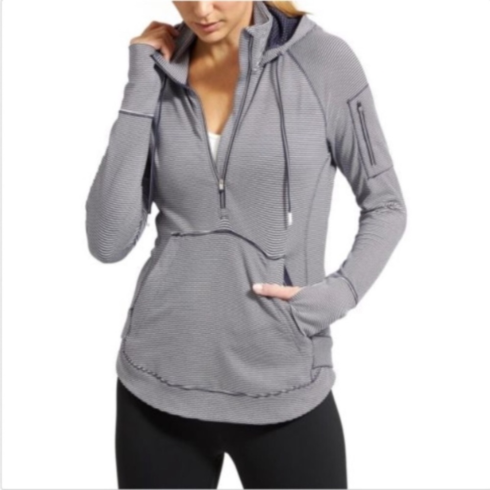 Athleta Heavenly Heights striped hoodie